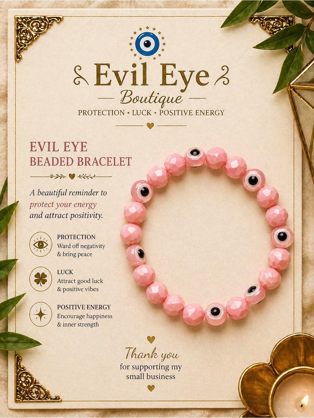 Pink Beaded Bracelet
